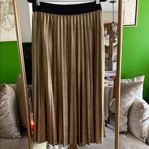Time and Tru Gold Pleated Skirt